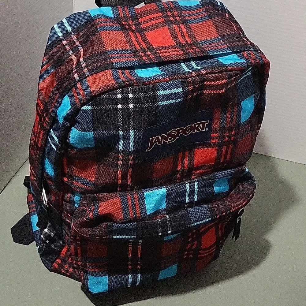 EUC  JanSport Superbreak® High Risk Red Preston Plaid Backpack - Picture 9 of 11